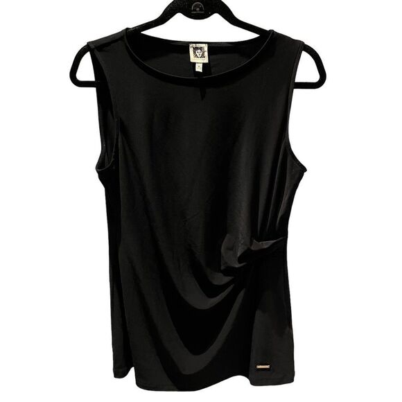 Women's Anne Klein Black Dressy Tank Size Medium - Picture 1 of 8